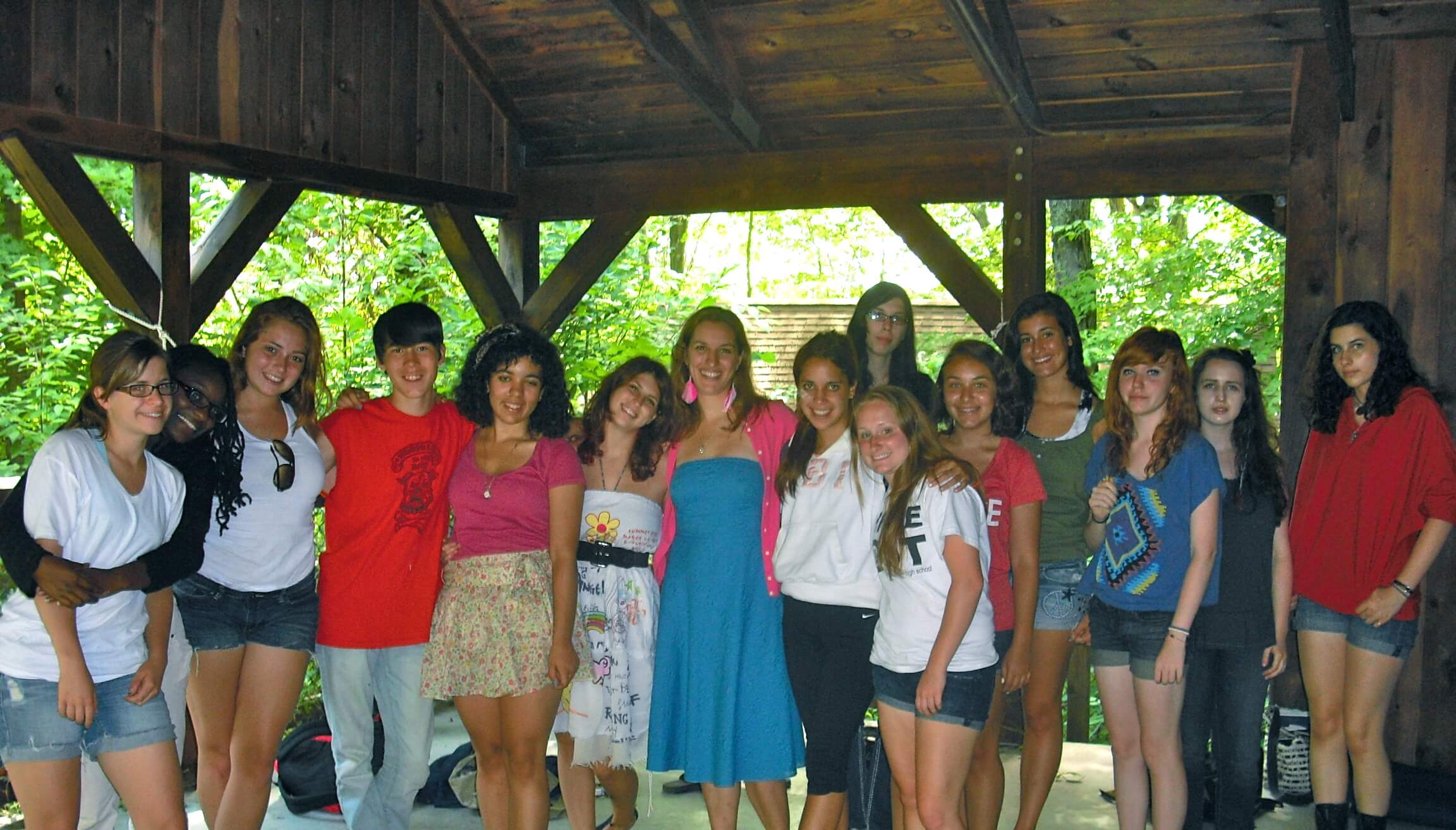 Veronica Moya with teens post-mindfulness session.