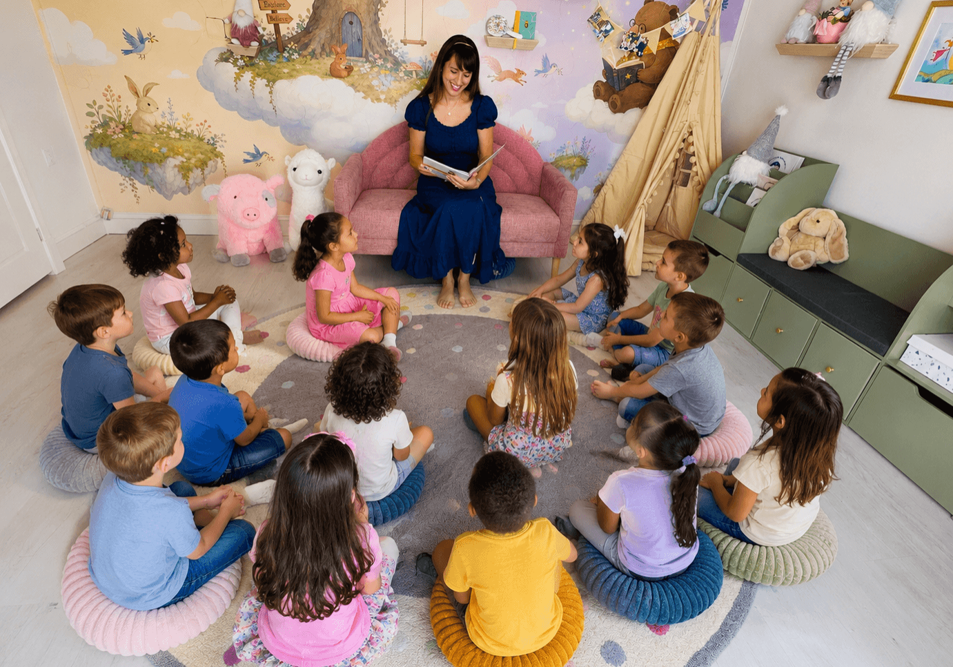 Veronica Reading to children.